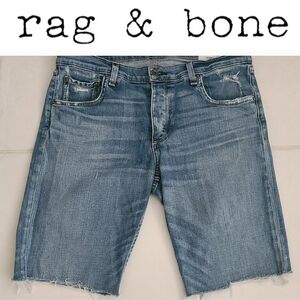 Rag & Bone Fit 2 Slim Fit Distressed Denim Cut-off Jean Shorts in Stark Blue 34
